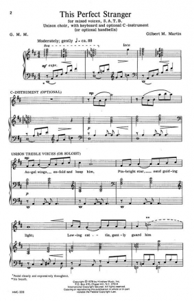 Gilbert Martin, This Perfect Stranger SATB, Keyboard, Optional C-Inst Or Handbells Chorpartitur