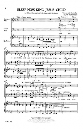 David Peninger, Sleep Now, King Jesus Child SATB, Solo, Keyboard Chorpartitur