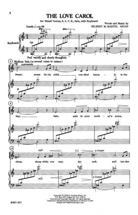 Gilbert Martin, The Love Carol SATB, Solo, Keyboard Chorpartitur