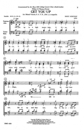 Knut Nystedt, Get You Up SATB Divisi a Cappella Chorpartitur