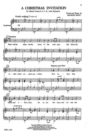 Milburn Price, A Christmas Invitation SATB and Keyboard Chorpartitur