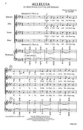 Ed Harris, Alleluia SATB and Keyboard Chorpartitur