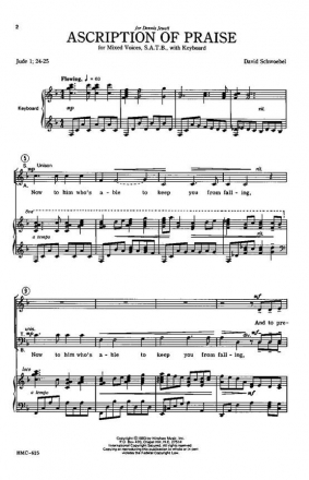 David Schwoebel, Ascription Of Praise SATB and Keyboard Chorpartitur