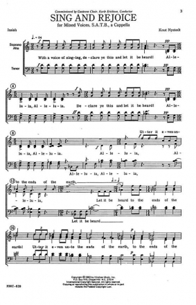 Knut Nystedt, Sing And Rejoice SATB a Cappella Chorpartitur