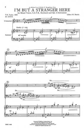 Gilbert Martin, I'm But A Stranger Here SATB, Keyboard, Optional C-Instrumentation Chorpartitur