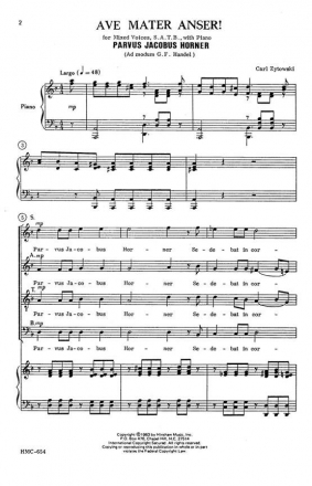 Carl Zytowski, Parvus Jacobus Horner SATB, Piano Chorpartitur