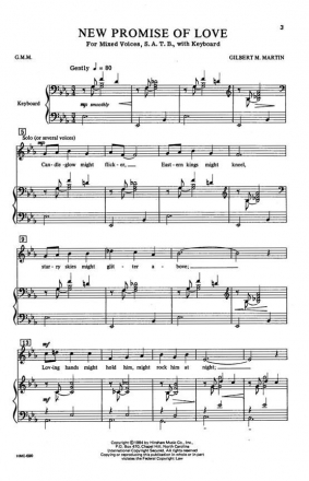 Gilbert Martin, New Promise Of Love SATB and Keyboard Chorpartitur