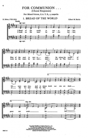 Gilbert Martin, For Communion SATB a Cappella Chorpartitur