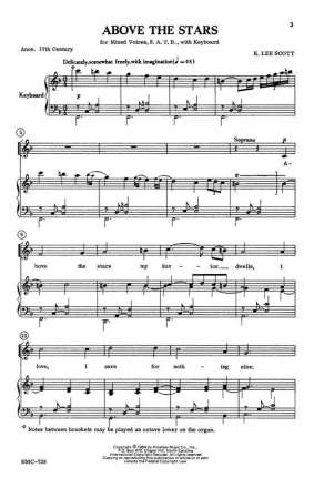 K. Lee Scott, Above The Stars SATB and Keyboard Chorpartitur