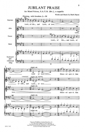 Mark Hayes, Jubilant Praise SATB Divisi a Cappella Chorpartitur