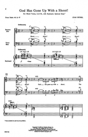 Stan Pethel, God Has Gone Up With A Shout! SATB and Keyboard Chorpartitur