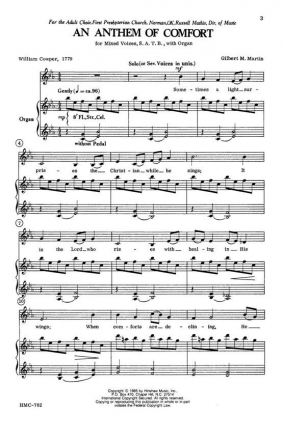 Gilbert Martin, An Anthem Of Comfort SATB and Organ Chorpartitur