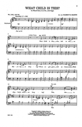 What Child Is This? SATB and Organ Chorpartitur