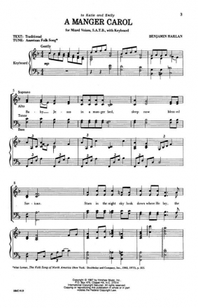 A Manger Carol SATB and Keyboard Chorpartitur