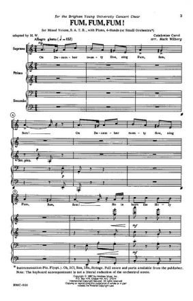 Fum, Fum, Fum! SATB Chorpartitur