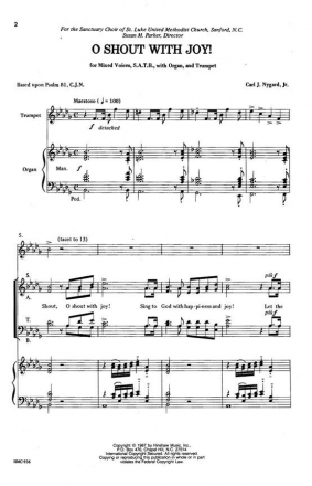 Carl Nygard, O Shout With Joy! SATB, Organ and Trumpet Chorpartitur