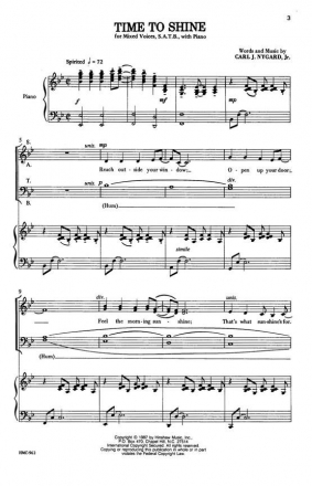 Carl Nygard, Time To Shine SATB, Piano Chorpartitur