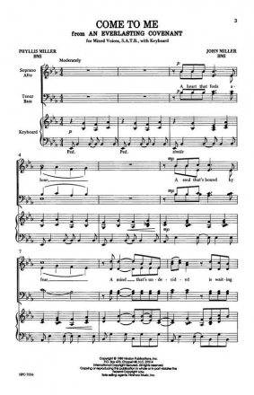 John Miller, Come To Me SATB and Keyboard Chorpartitur