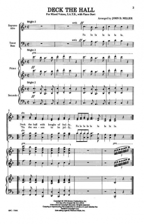 Deck The Hall SATB - Double, Piano Duet Chorpartitur