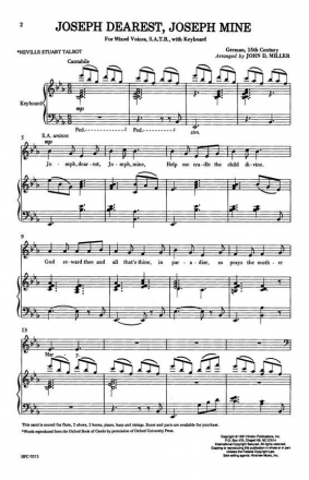 Joseph Dearest Joseph Mine SATB, Piano Chorpartitur