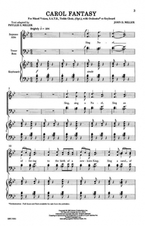 Carol Fantasy SATB and Keyboard Chorpartitur