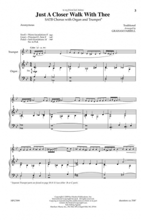 Just A Closer Walk With Thee SATB, Organ and Trumpet Chorpartitur