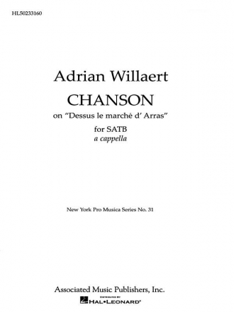 A Willaert, Dessus le March d'Arras SATB Chorpartitur