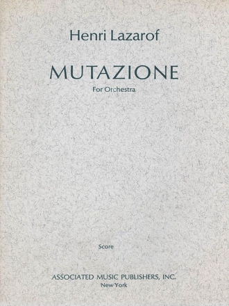 Henri Lazarof, Mutazione (1967) Orchestra Partitur