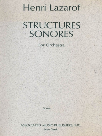 Henri Lazarof, Structures Sonores (1968) Orchestra Partitur