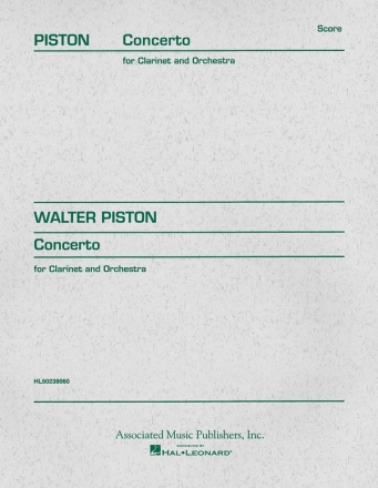 Walter Piston, Concerto (1967) Clarinet and Orchestra Partitur