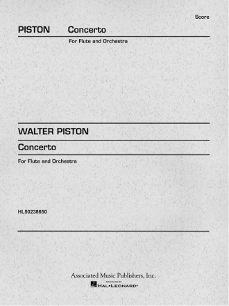 Walter Piston, Concerto For Flute And Orchestra Flute and Orchestra Studienpartitur