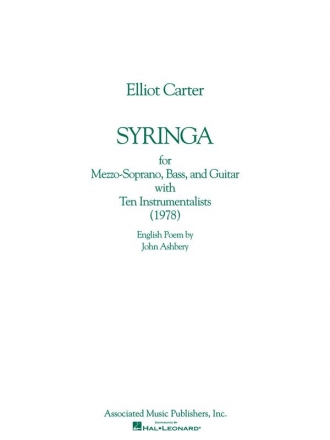 Elliott Carter, Syringa Mezzo Soprano, Bass or Baritone Voice, Guitar and 10 Instruments Partitur + Stimmen