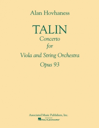 Alan Hovhaness, Talin Concerto, Op. 93 Viola and String Orchestra Stimmen-Set