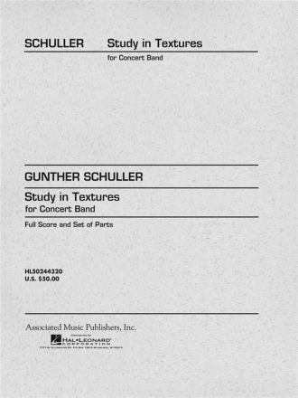 Gunther Schuller, Study in Textures Concert Band Partitur + Stimmen