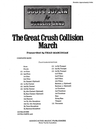 Scott Joplin, Great Crush Collision Concert Band Partitur