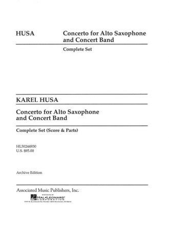 Karel Husa, Concerto for Alto Saxophone and Concert Band Concert Band and Alto Saxophone Partitur + Stimmen