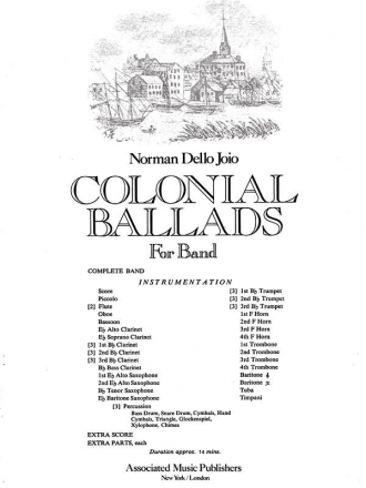 N Dello Joio, Colonial Ballads Concert Band Partitur