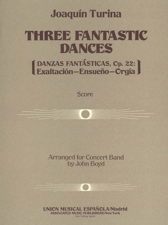 Joaqun Turina, 3 Fantastic Dances, Op. 22 Concert Band Partitur