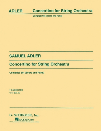 S Adler, Concertino Orchestra Partitur + Stimmen