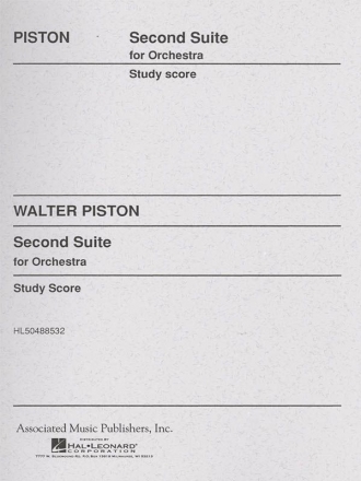 Walter Piston, Suite No. 2 For Orchestra Orchestra Partitur