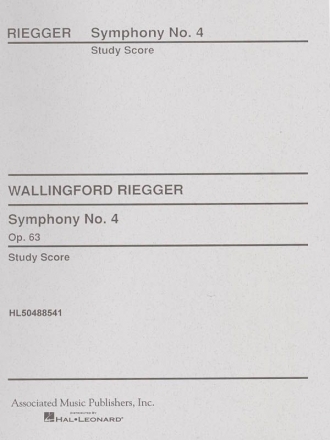 Wallingford Riegger, Symphony No. 4, Op. 63 Orchestra Partitur