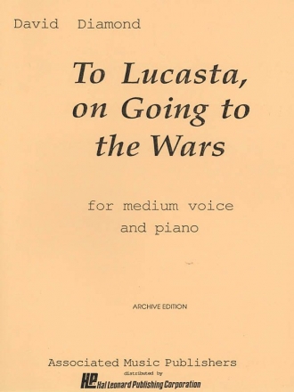 David Diamond, To Lucasta Vocal and Piano Buch