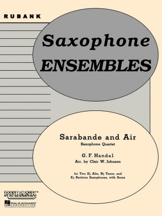 Georg Friedrich Hndel, Sarabande and Air Saxophonquartett [AATB] Partitur + Stimmen