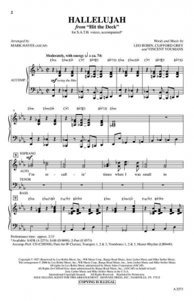 Hallelujah SATB Chorpartitur