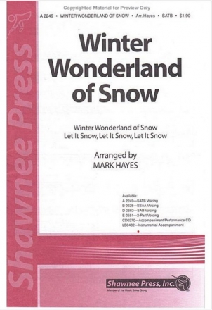 Winter Wonderland of Snow 2-Part Choir Chorpartitur