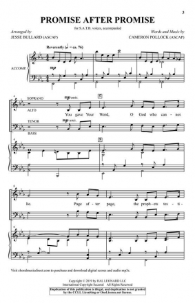 Promise After Promise SATB Chorpartitur