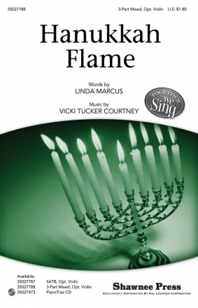 Linda Marcus_Vicki Tucker Courtney, Hanukkah Flame 3-Part Mixed, violin Chorpartitur