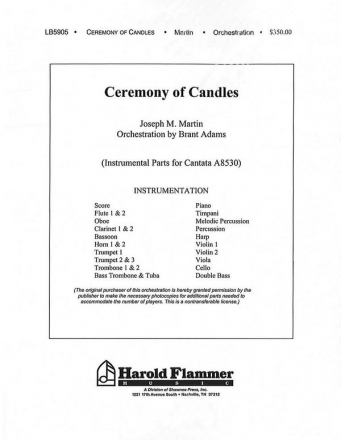 Joseph M. Martin, Ceremony of Candles Orchestra Partitur + Stimmen