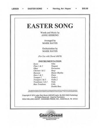 Anne Herring, Easter Song Orchestra Partitur + Stimmen