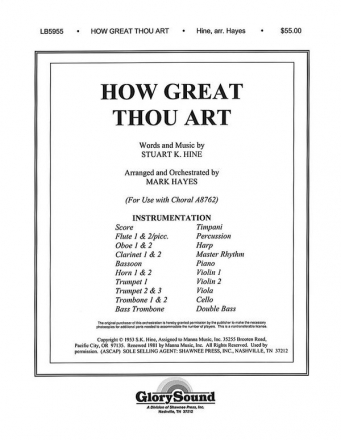 How Great Thou Art Orchestra Partitur + Stimmen